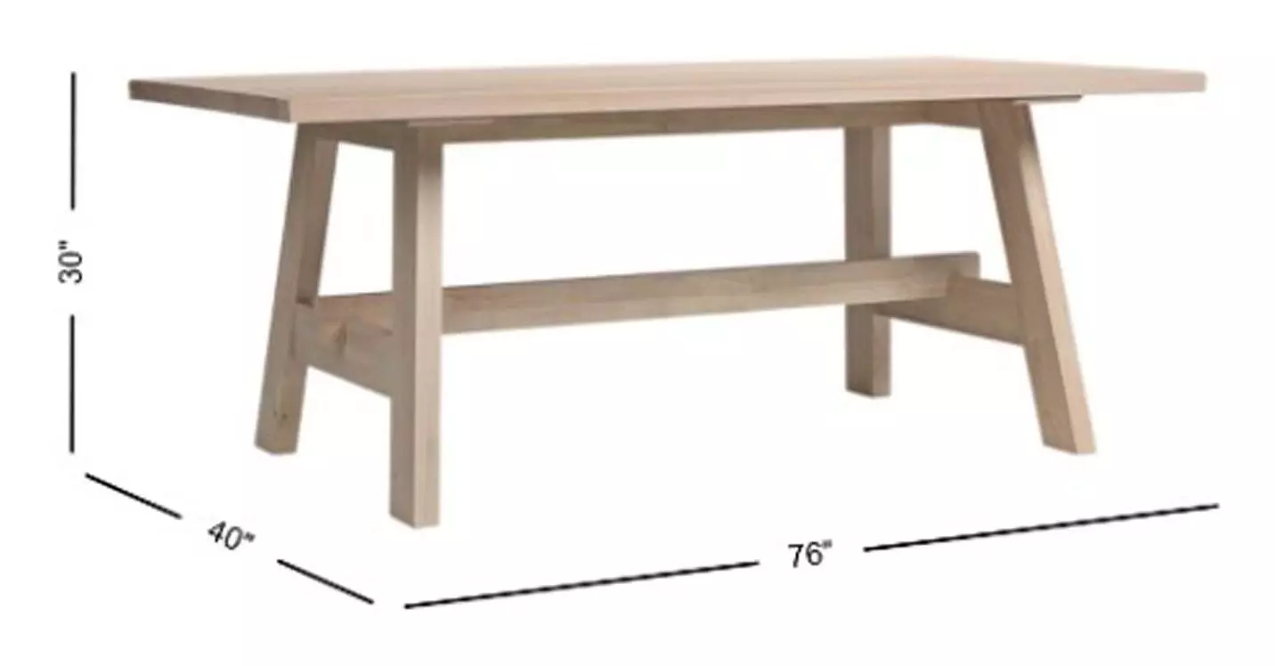 West End Natural Maple 76" Rectangular Lodge Dining Table