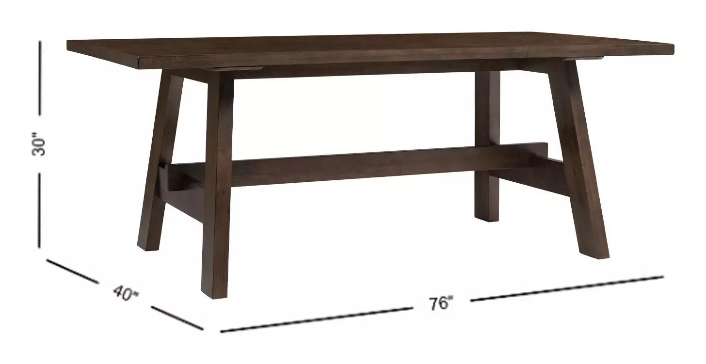 West End Saddle Brown 76" Rectangular Lodge Dining Table