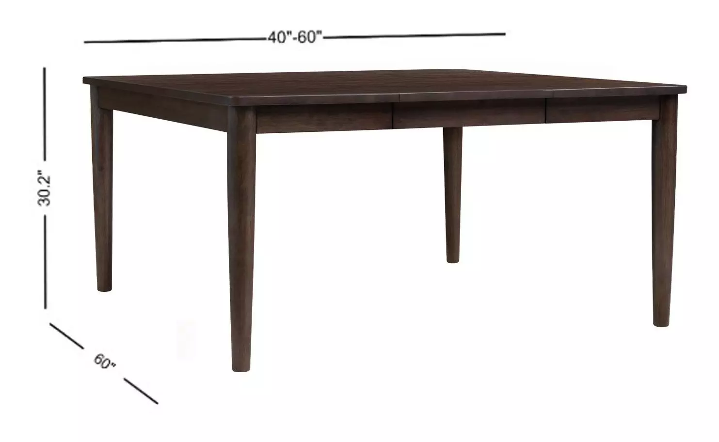 West End Saddle Brown 60" Extendable Square Dining Table