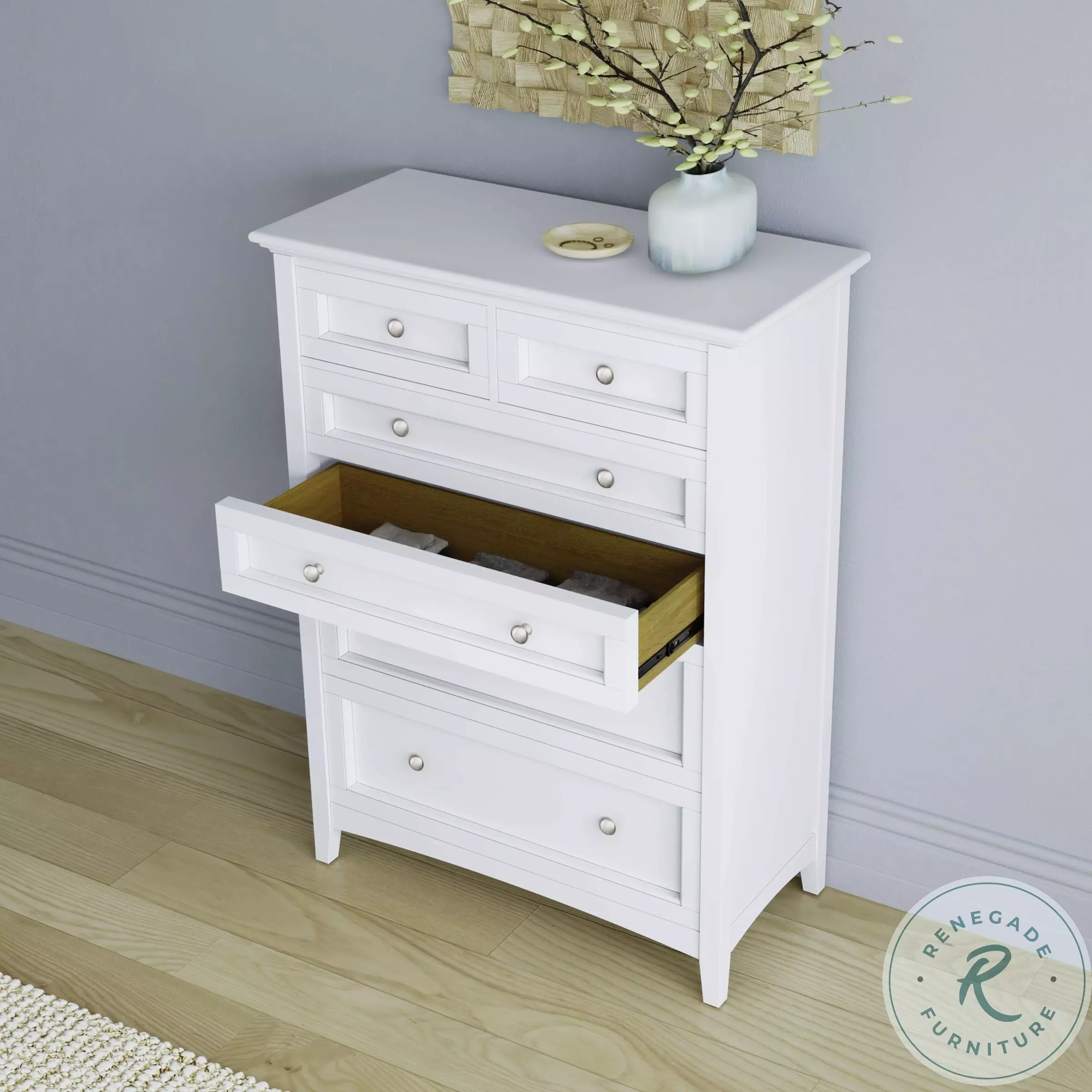 Westlake White 6 Drawer Chest From A-America | Home Gallery Stores