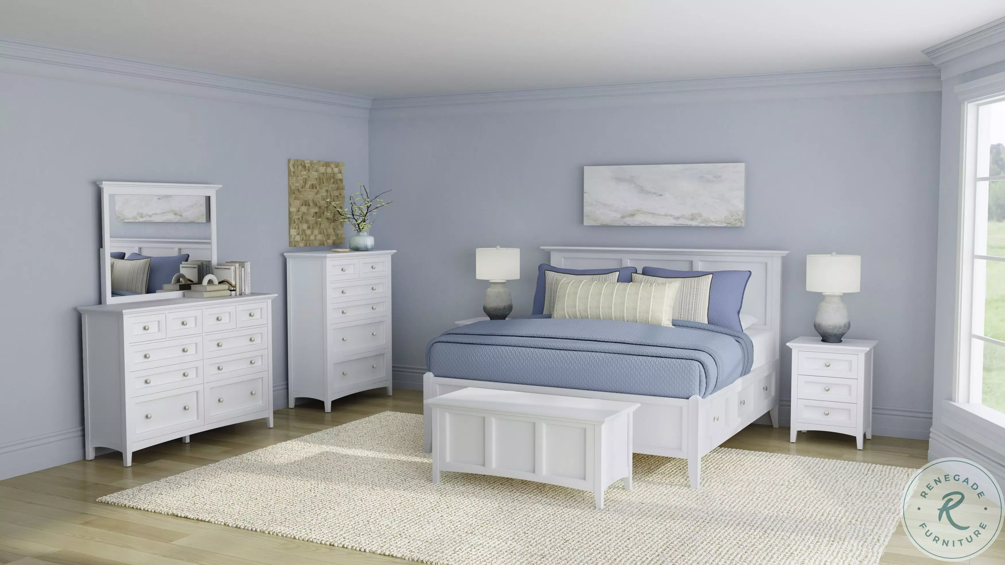A-America Westlake White Queen Storage Bed A-America Westlake White Queen Storage Bed