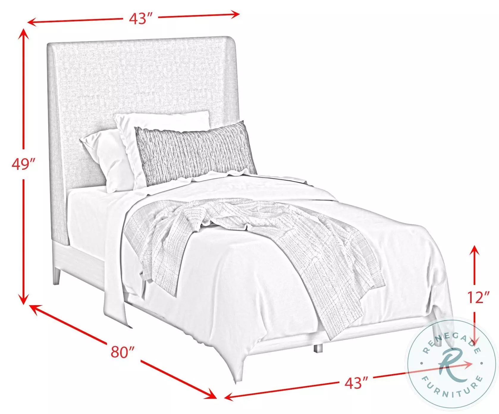Clare Grey And Almond Twin Upholstered Panel Bed
