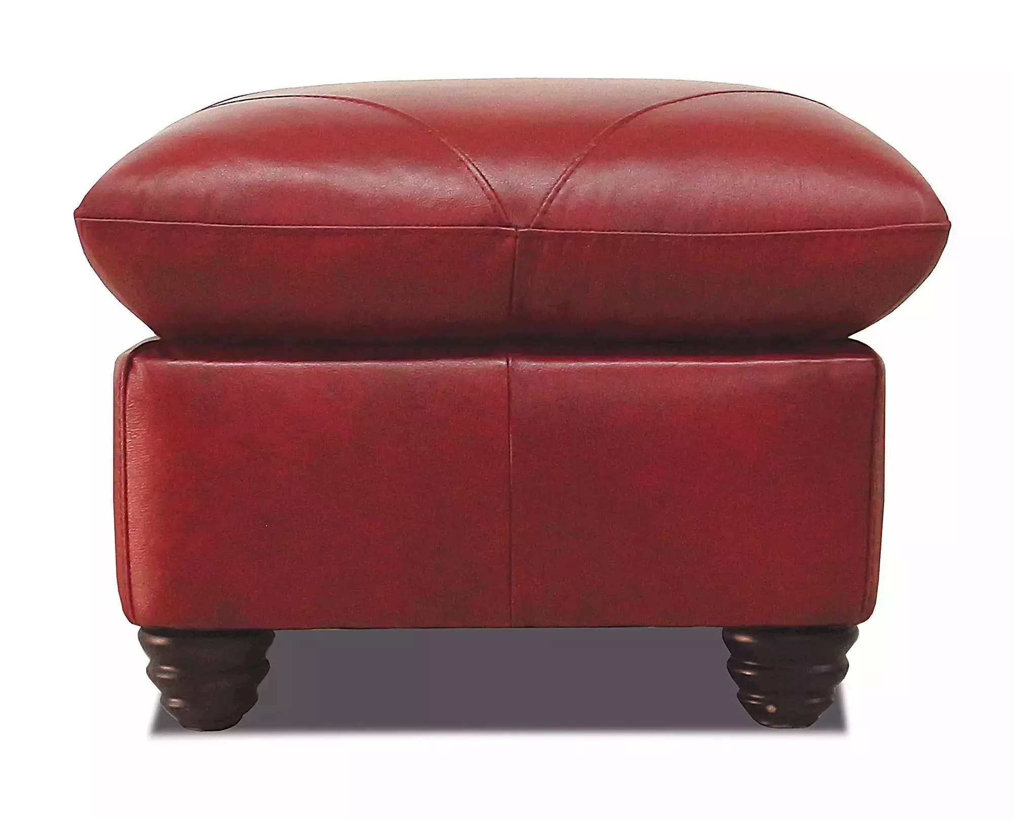 Westfield Cherry Leather Ottoman From American Legacy | Coleman