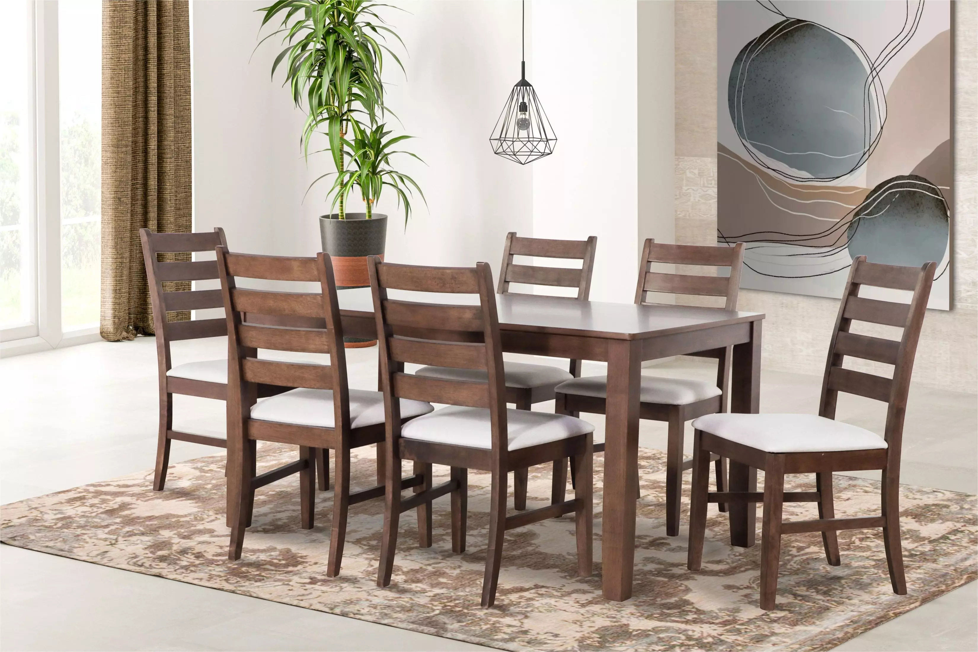Pascal Walnut Rectangular Dining Room Set