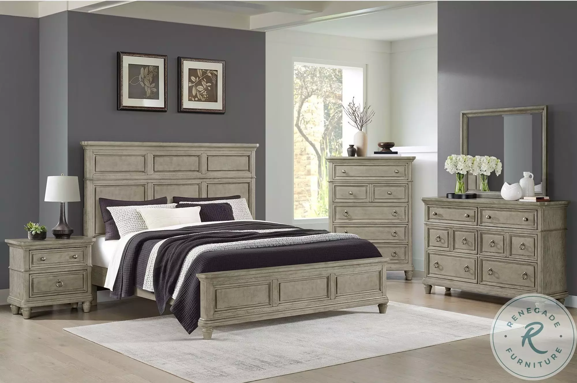 Emiko Light Grey Panel Bedroom Set from Picket House Furnishings