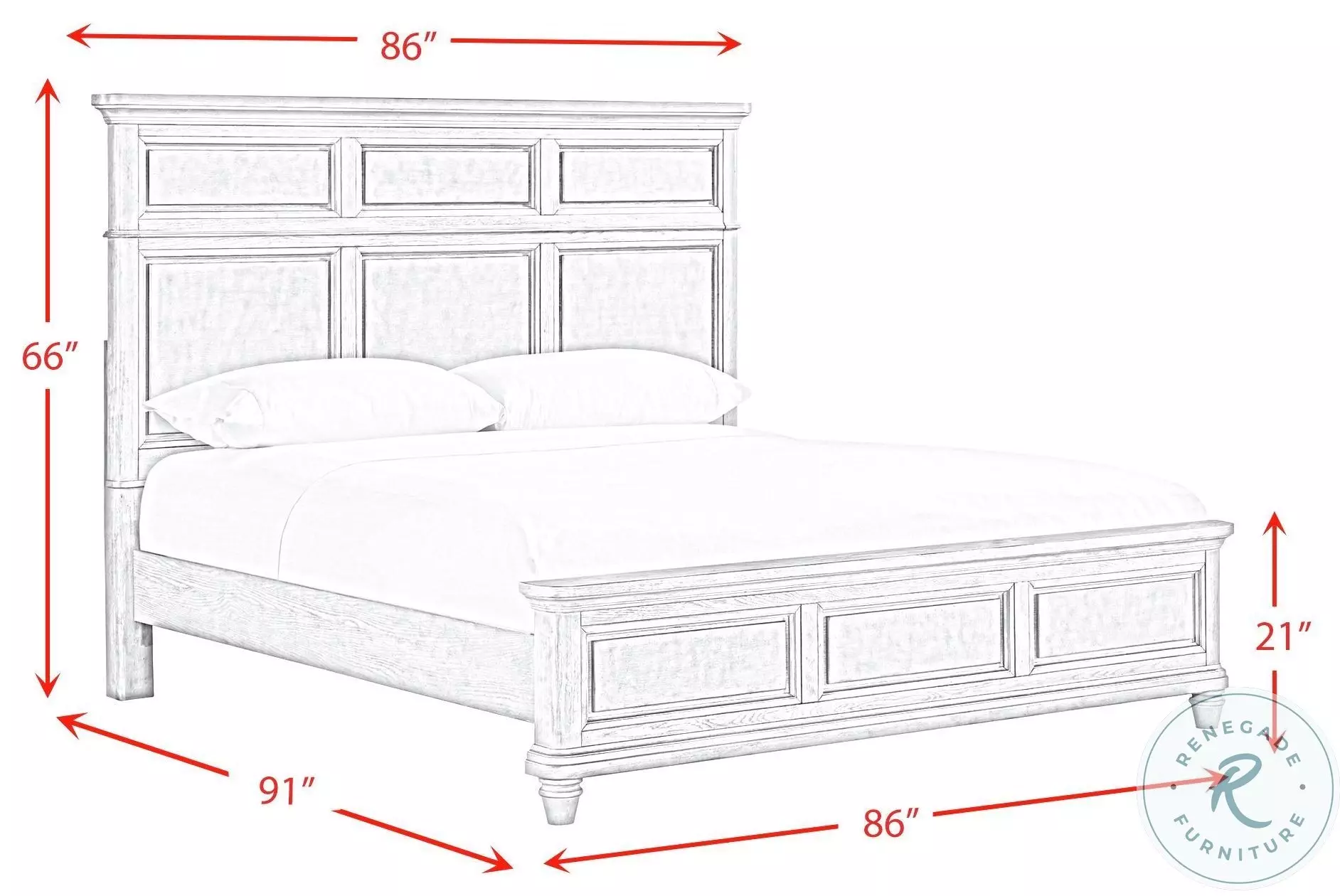Emiko Light Grey King Panel Bed