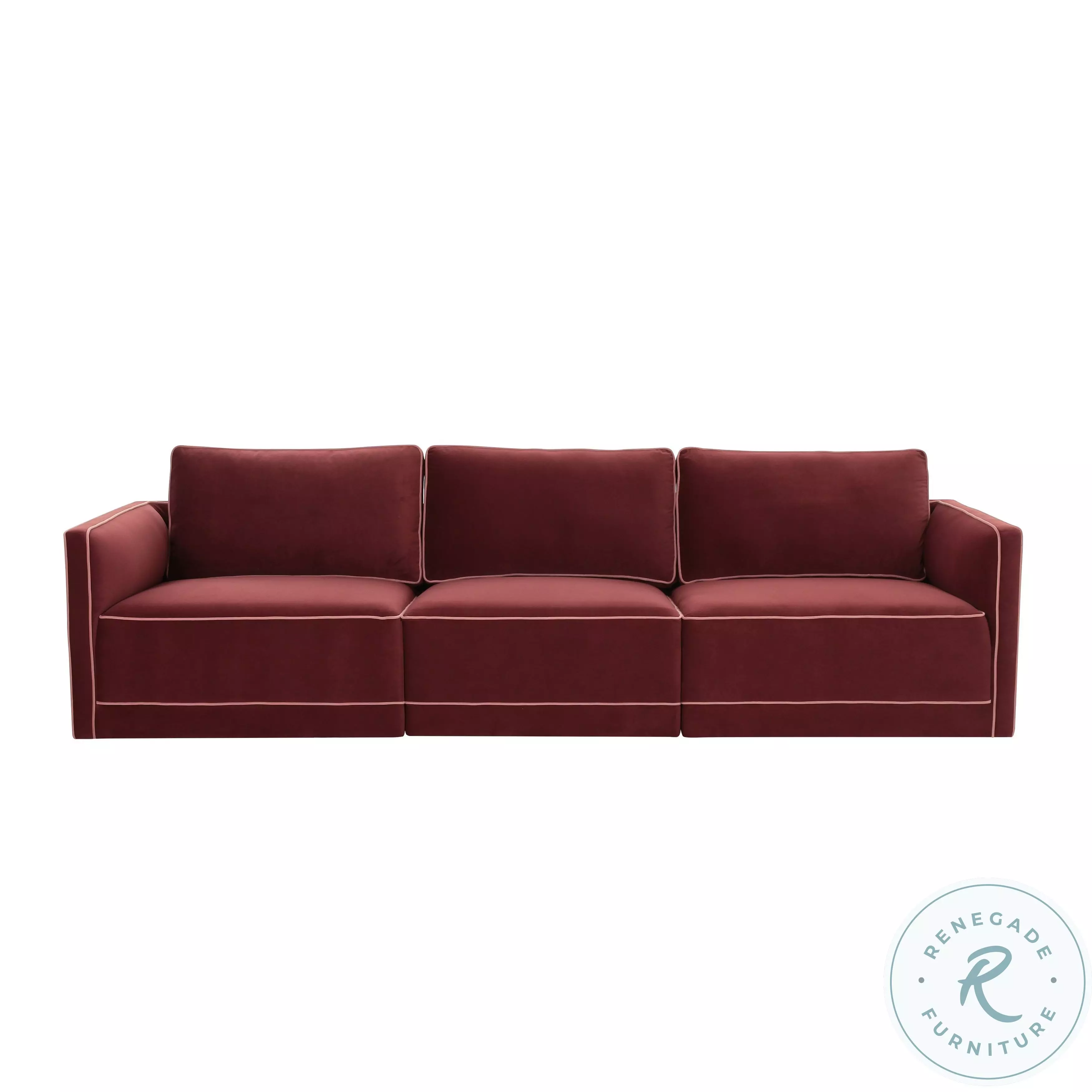 Willow Berry Red Velvet Living Room Set | L03143