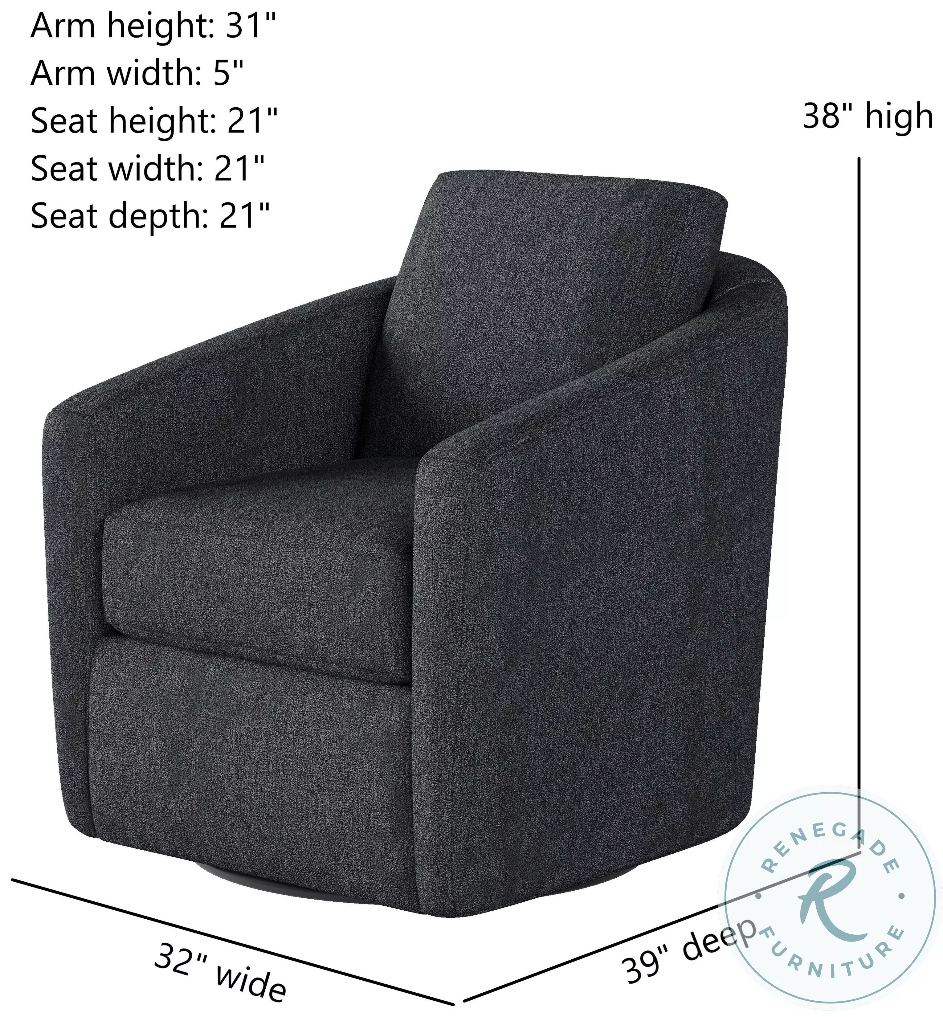 Daisey Halifax Coal Swivel Glider