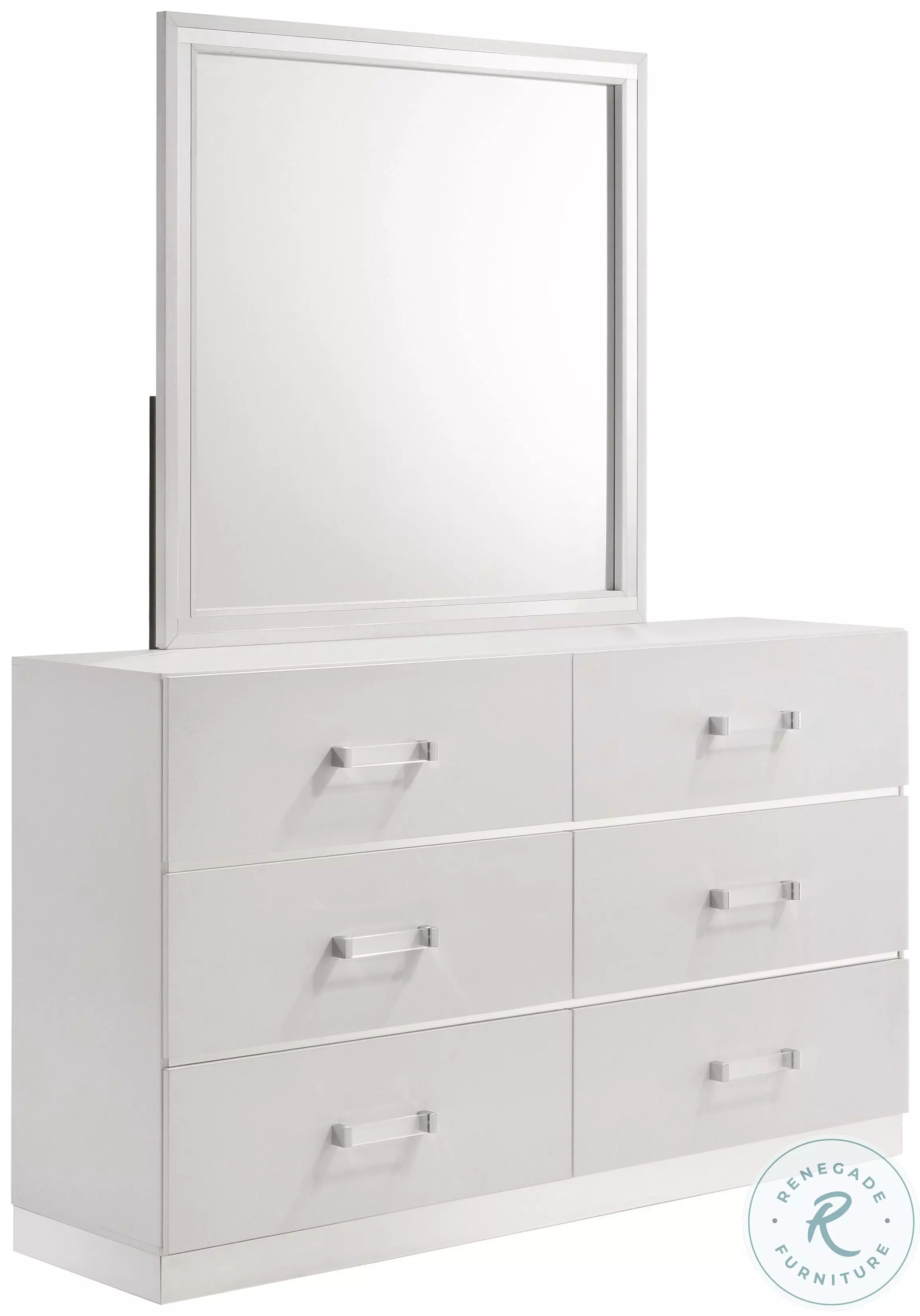 white dresser and mirror Furniture of America Rema Contemporary 2-piece White Dresser and Mirror Set, Size: 6