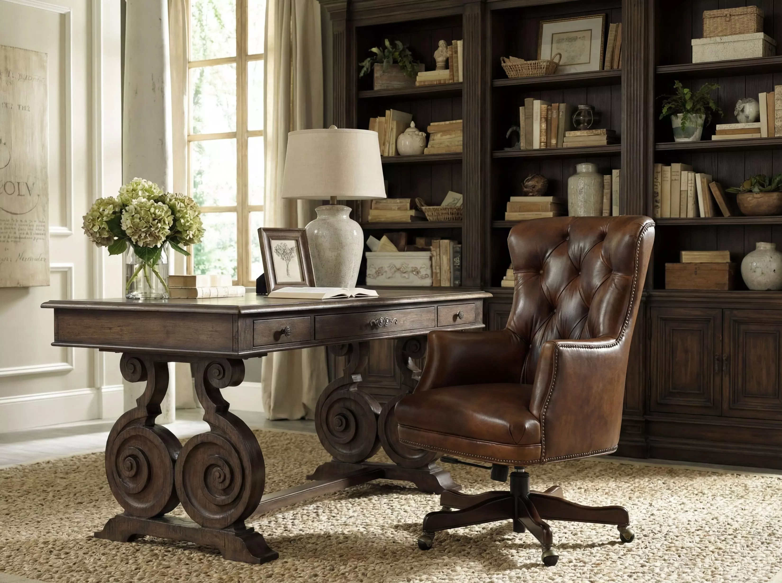 ラピスパイワン②デスク Rhapsody Rustic Walnut Writing Home Office Set From Hooker