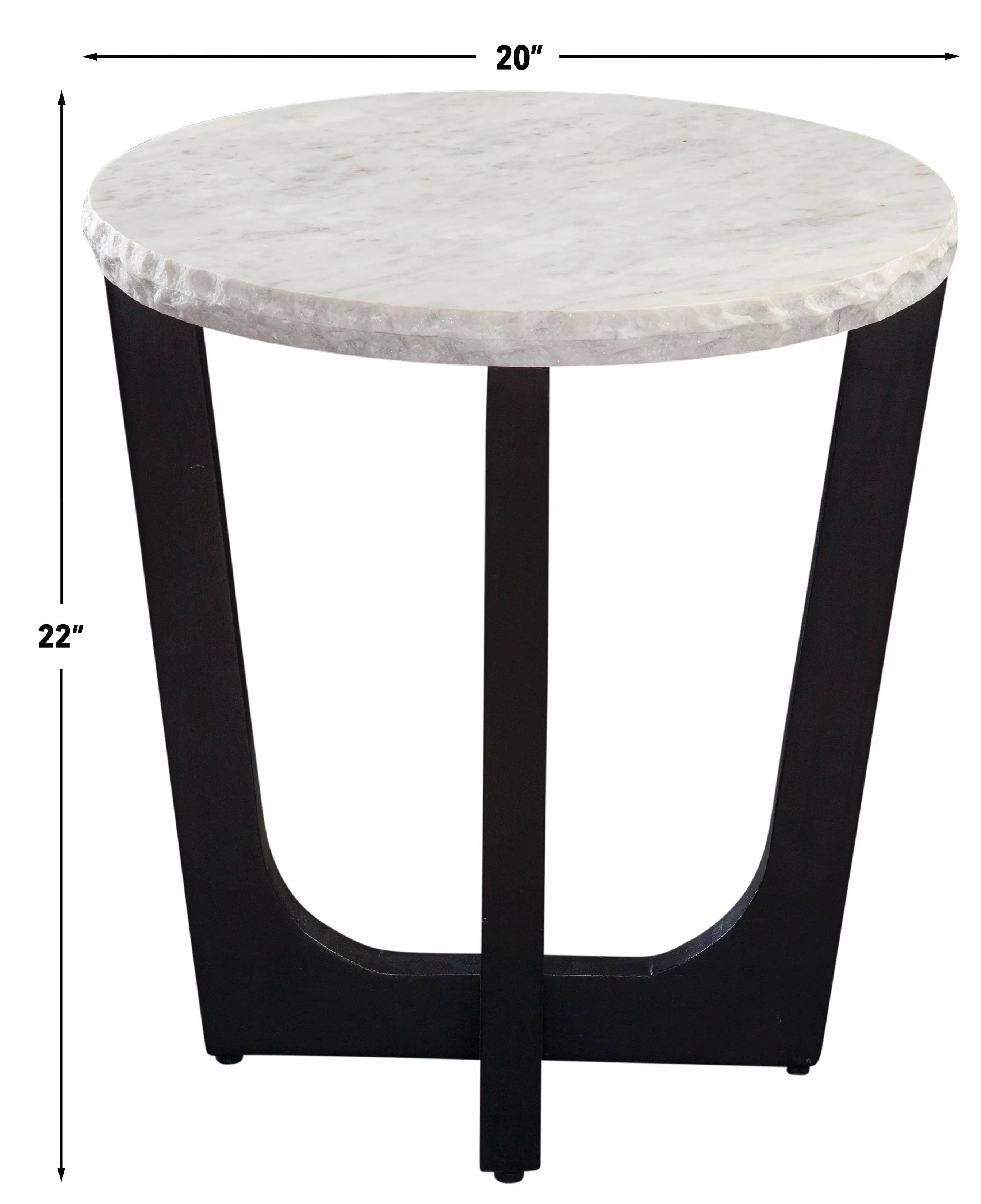 Chrissy White Round Marble Top End Table