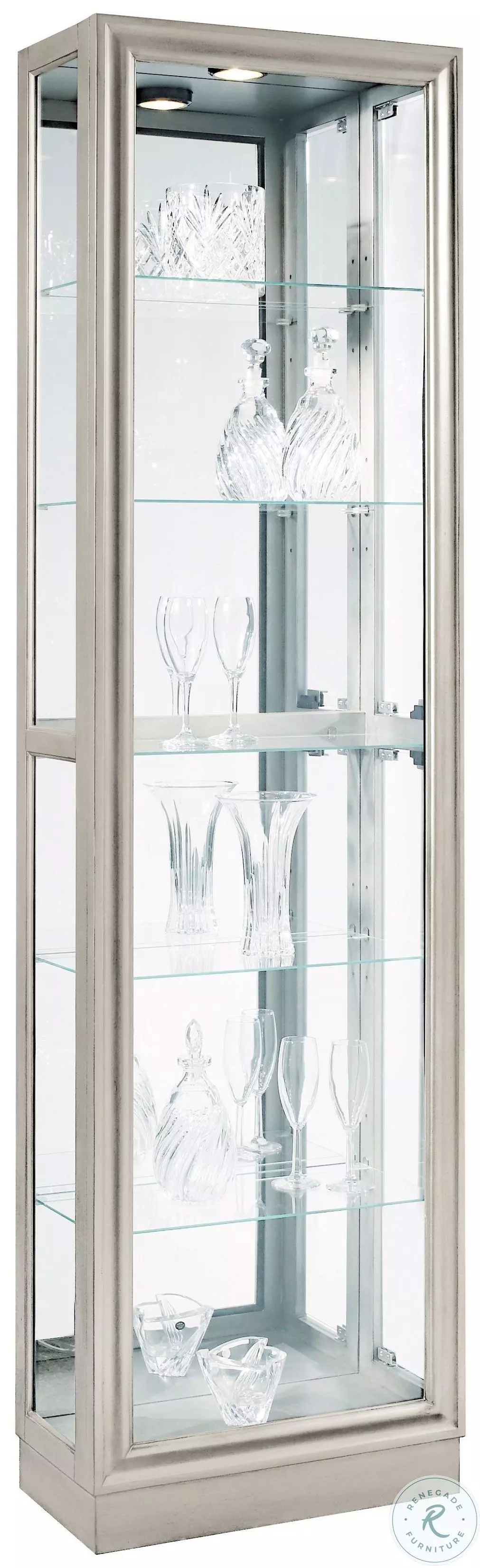 Platinum Four adjustable glass shelves Curio from Pulaski (21455
