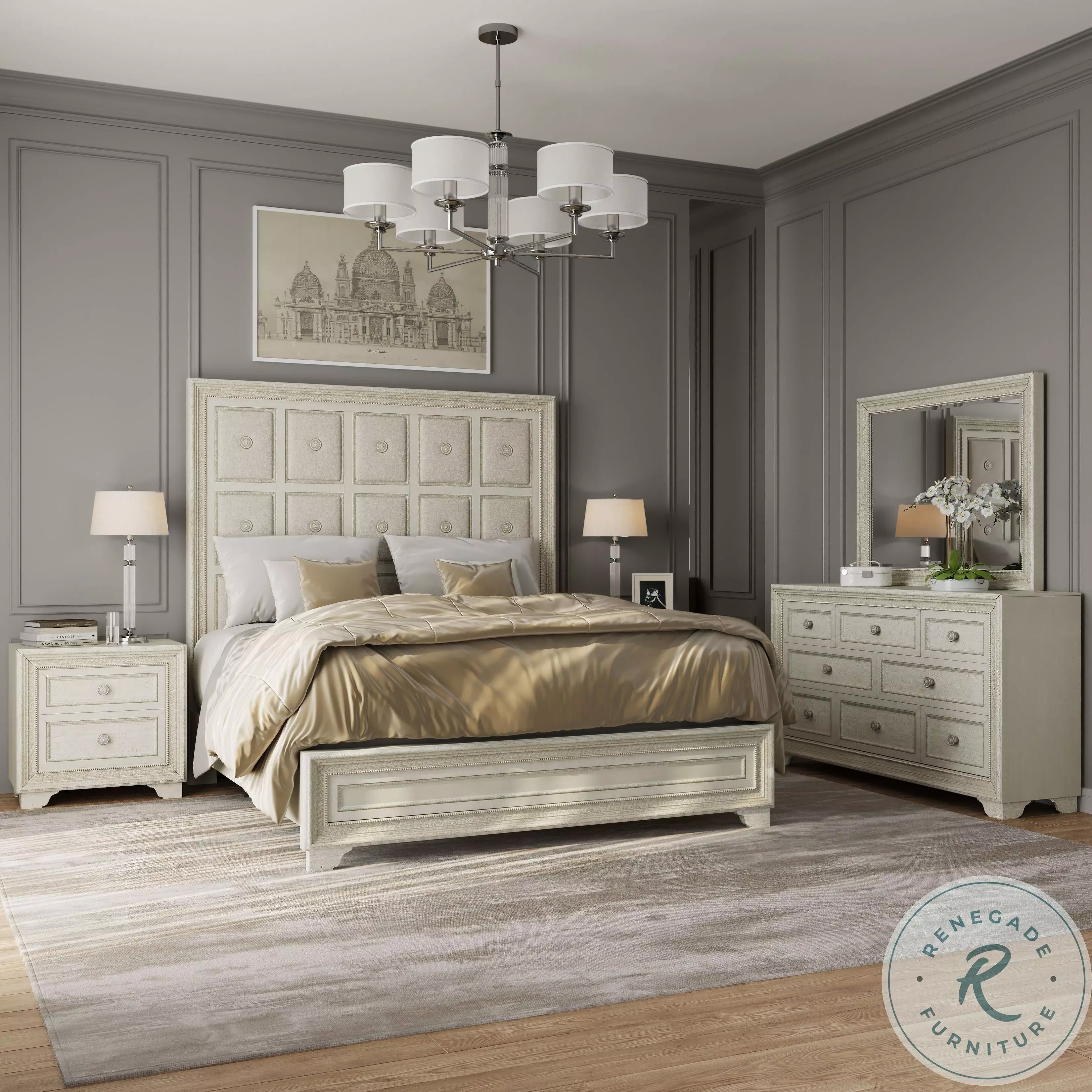 Luciana Semi Transparent Creamy White 8 Drawer Dresser From