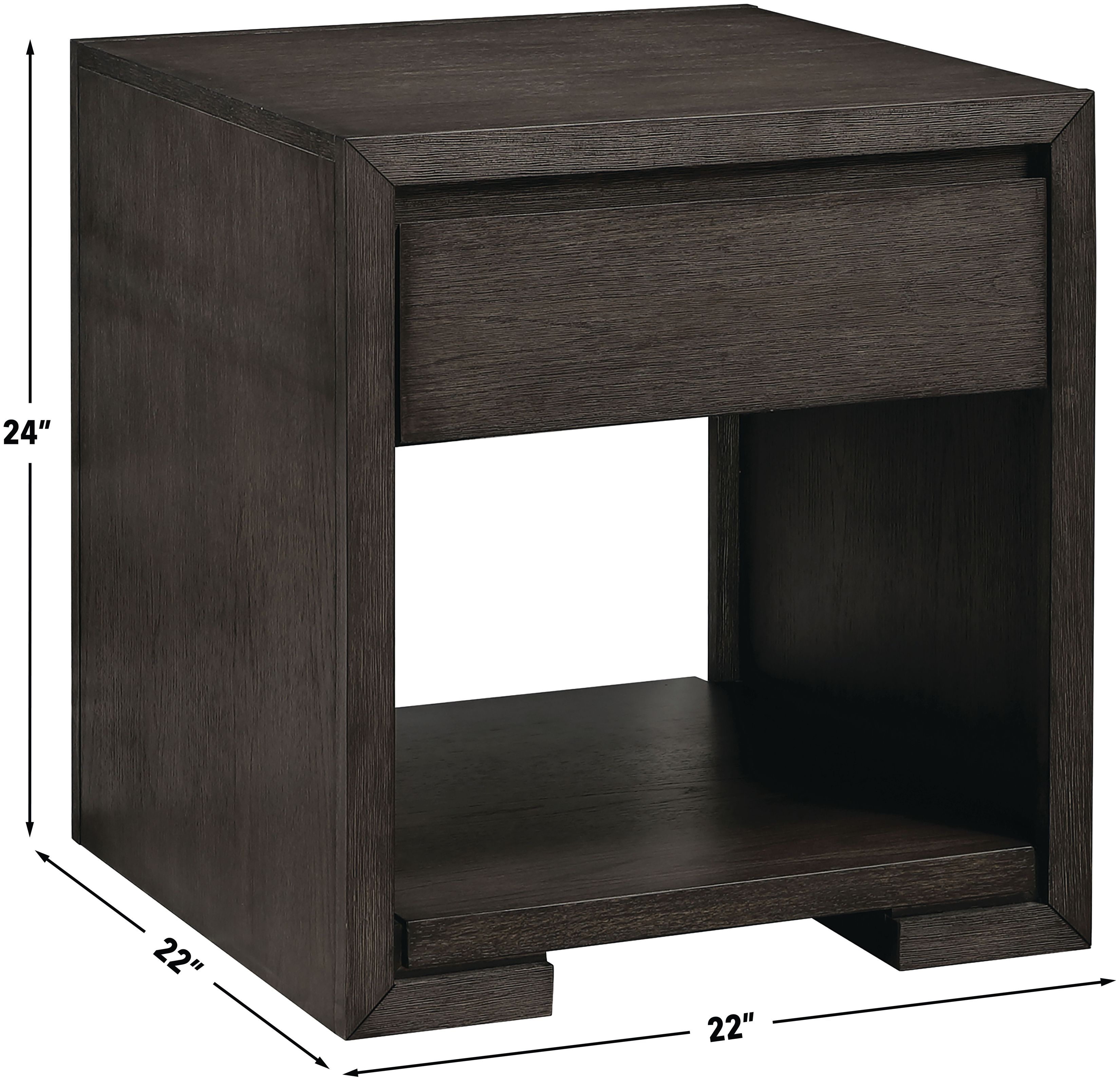 Evan Brown Square End Table