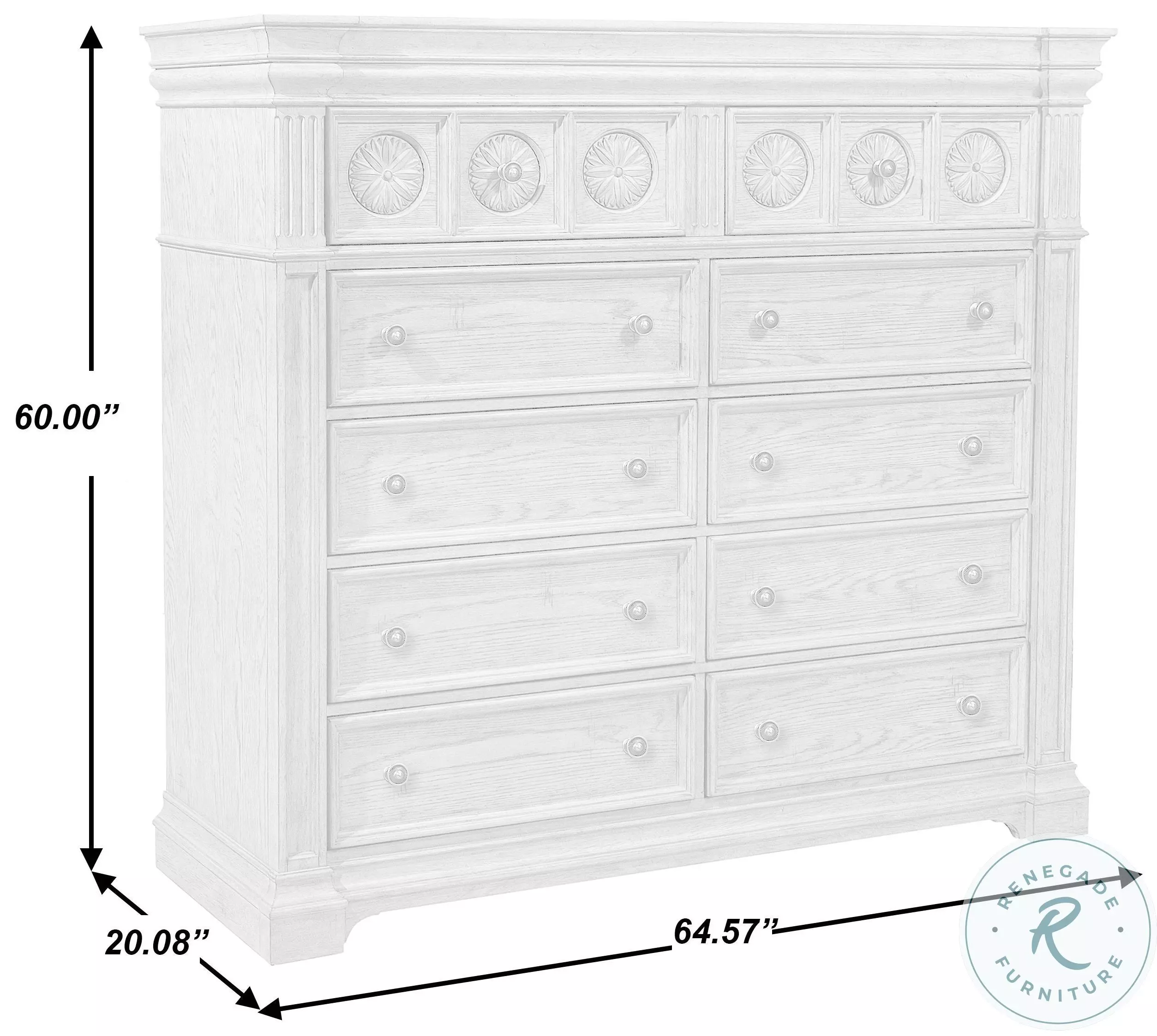 Windsor Hill French Gray 10 Drawer Master Chest