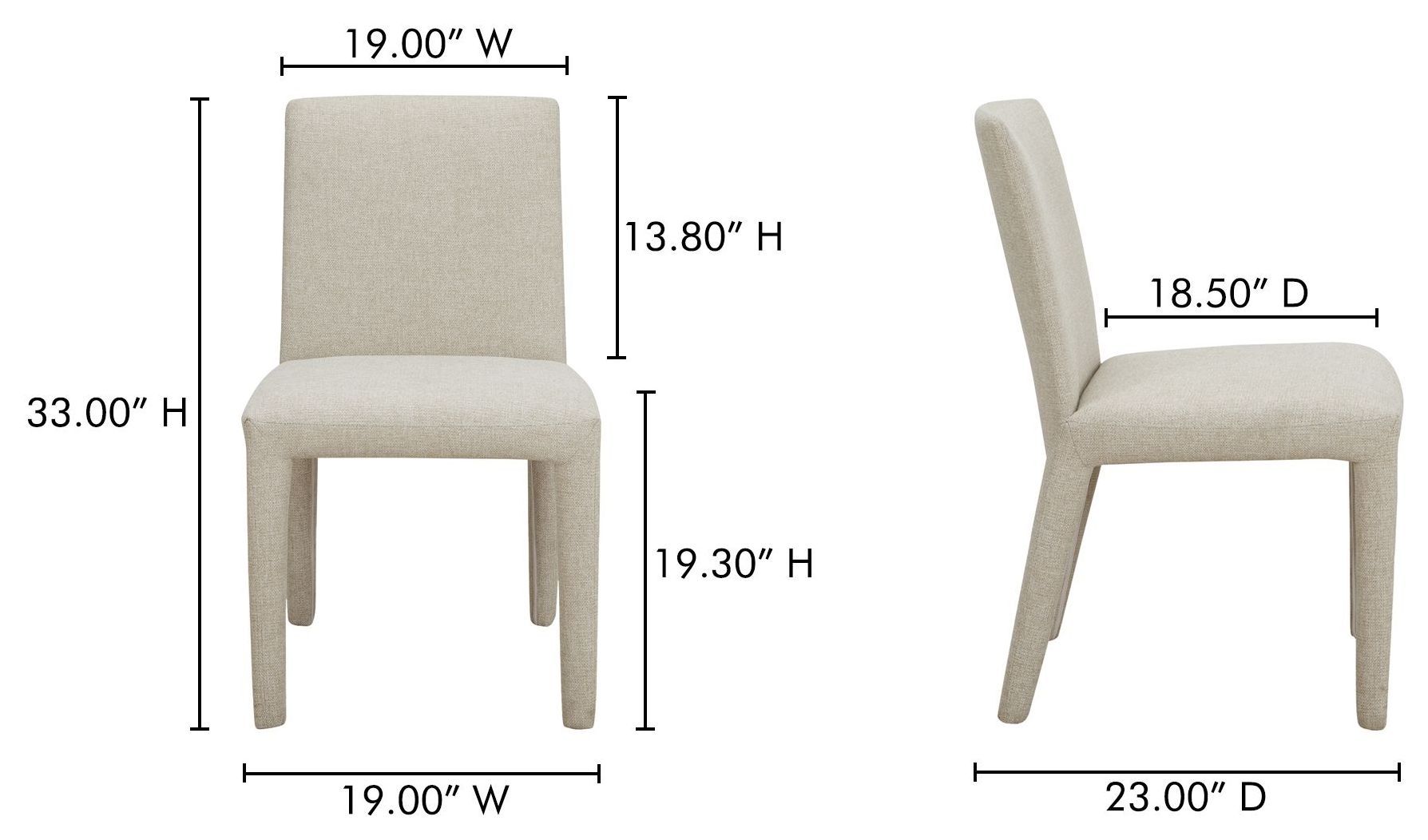 Monte Beige Performance Fabric Upholstered Dining Chair Set of 2