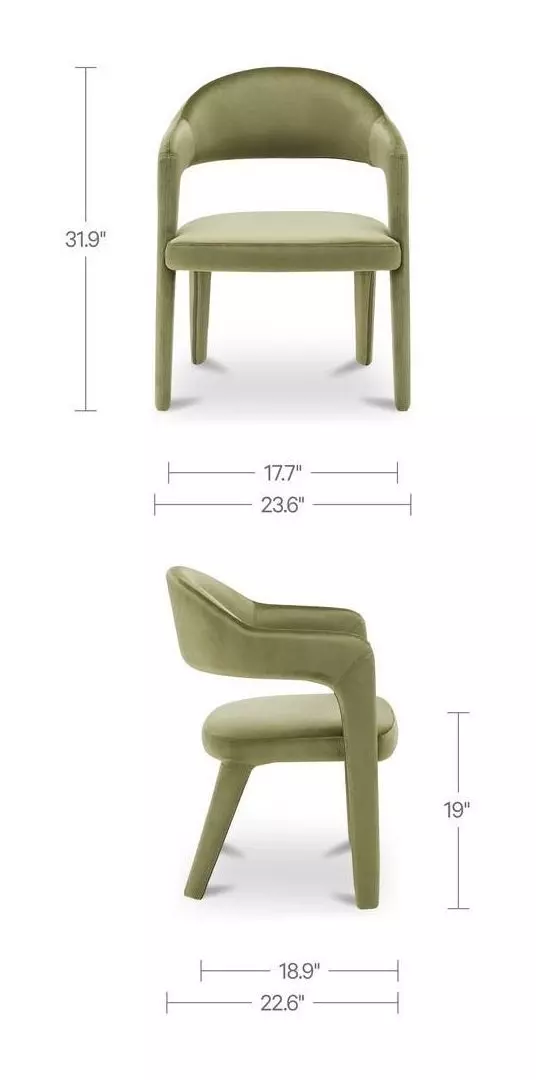 Martens Green Upholstered Dining Chair