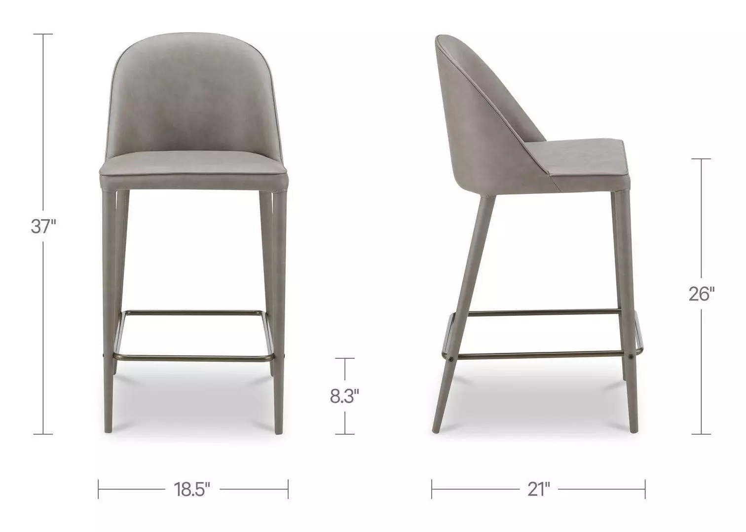 Burton Gray Upholstered Counter Height Stool