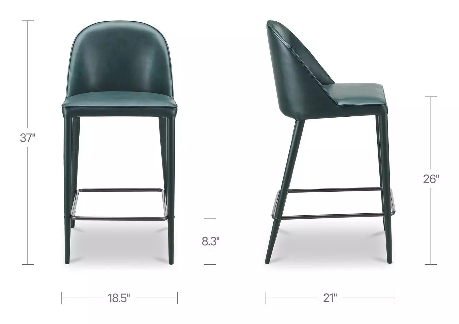 Burton Dark Teal Upholstered Counter Height Stool