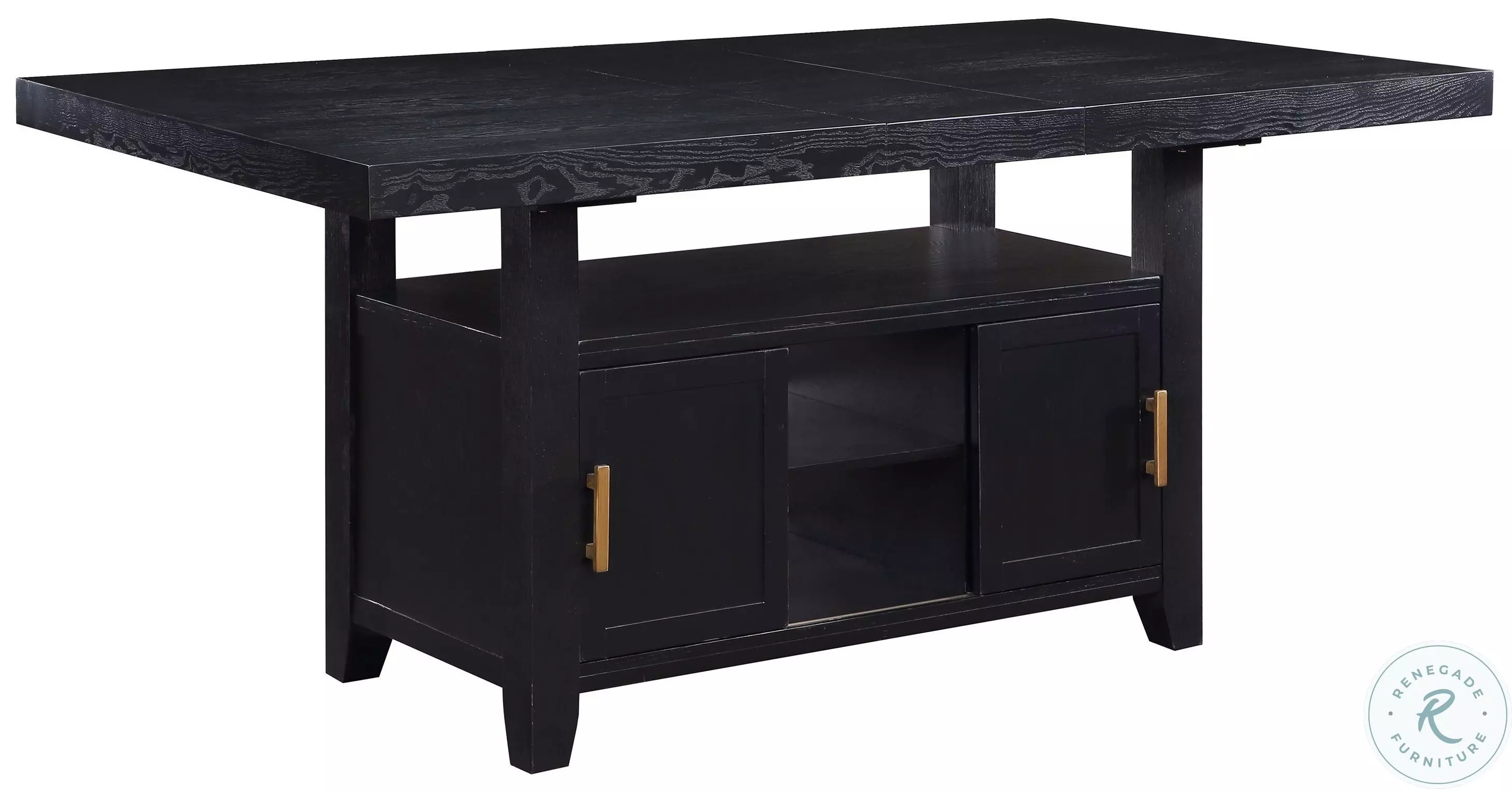 Yves Rubbed Charcoal and Light Gray Extendable Counter Height