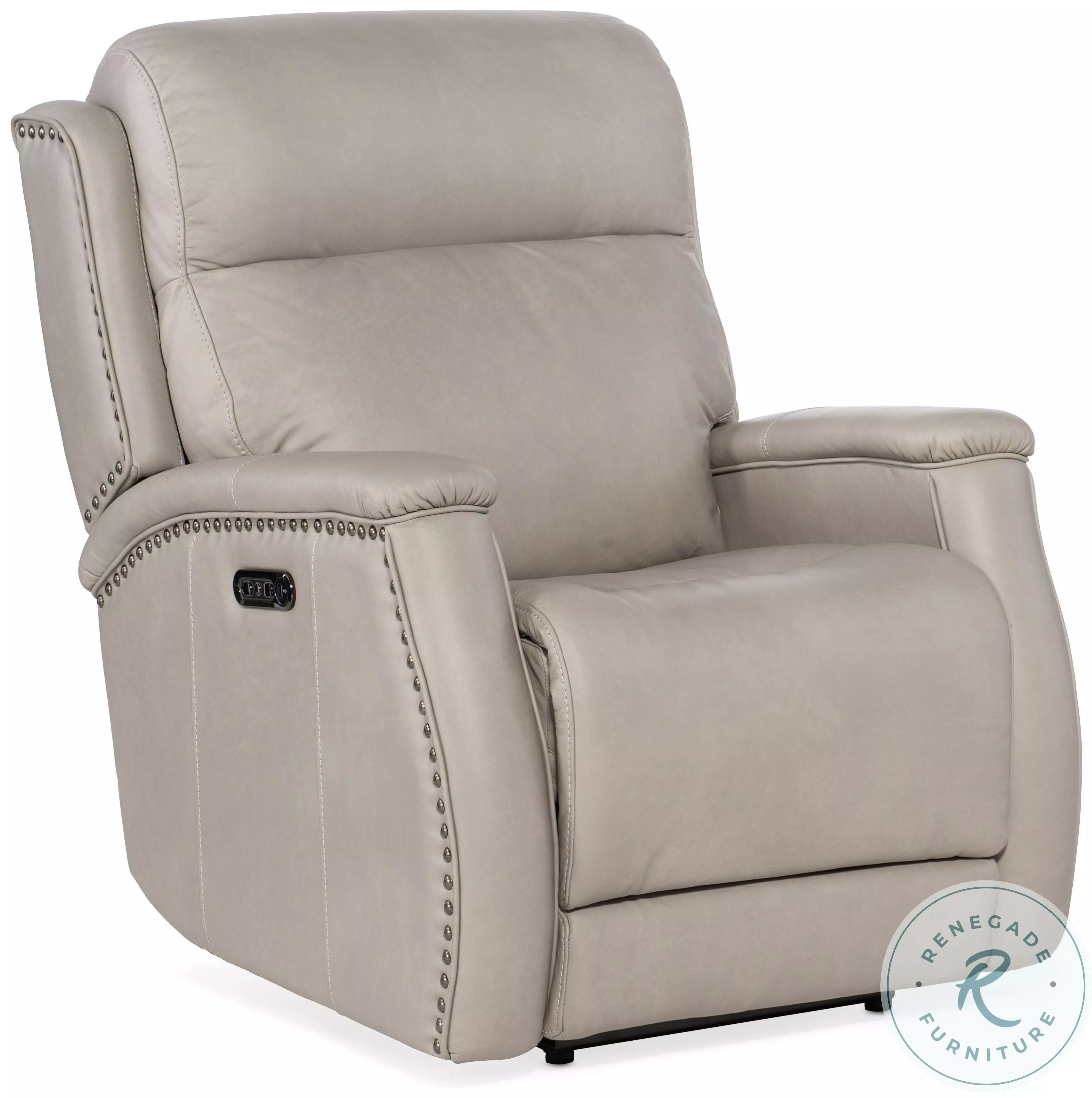 クレア Rhea Grey Leather Zero Gravity Power Recliner with Power Headrest