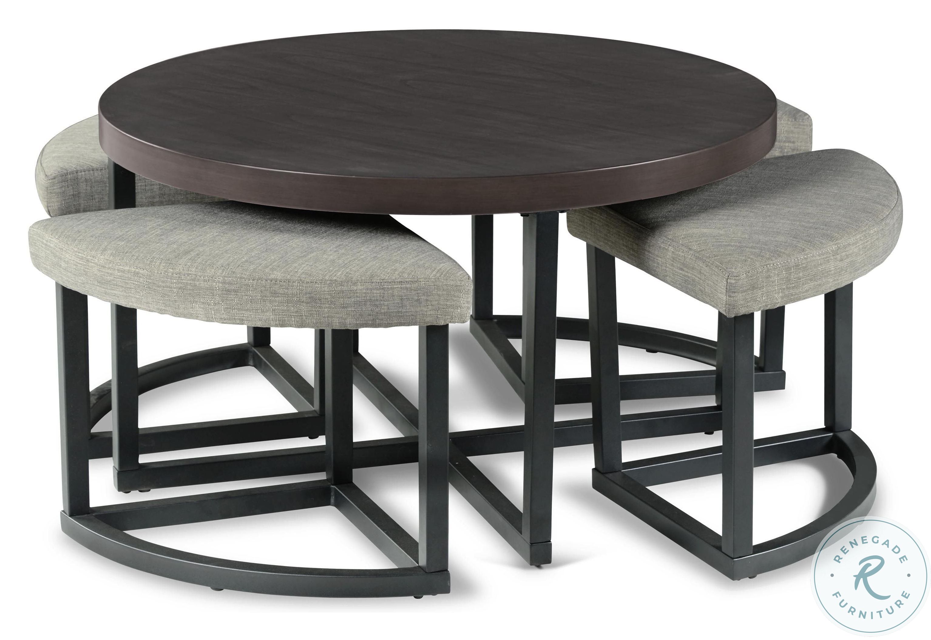 Yukon Walnut Coffee Table With Stool from Steve Silver Coleman Furniture