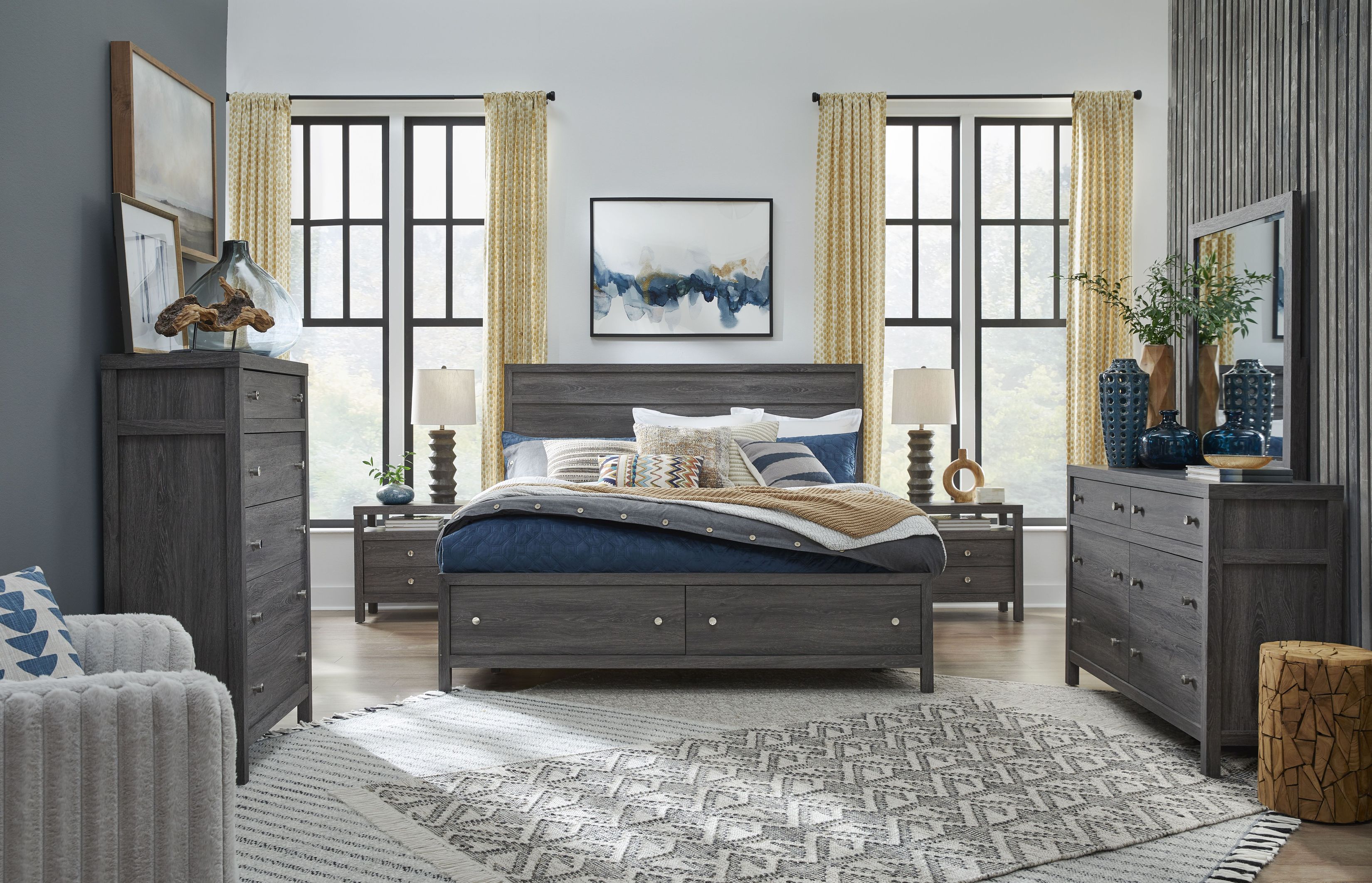 Merrifield Raisin Black Queen Storage Panel Bedroom Set From Magnussen ...