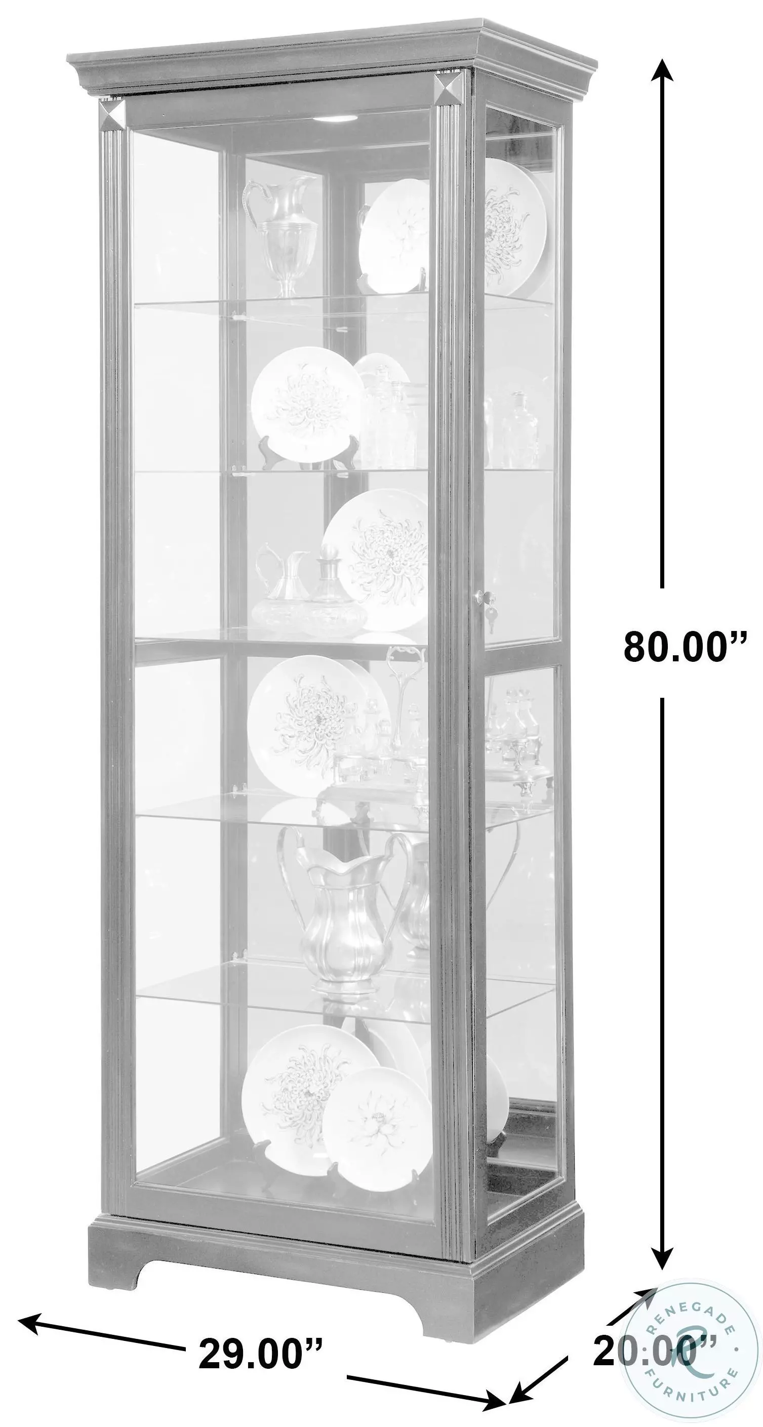 Rockford Dark Cherry Brown Two Way Sliding Door Curio Cabinet