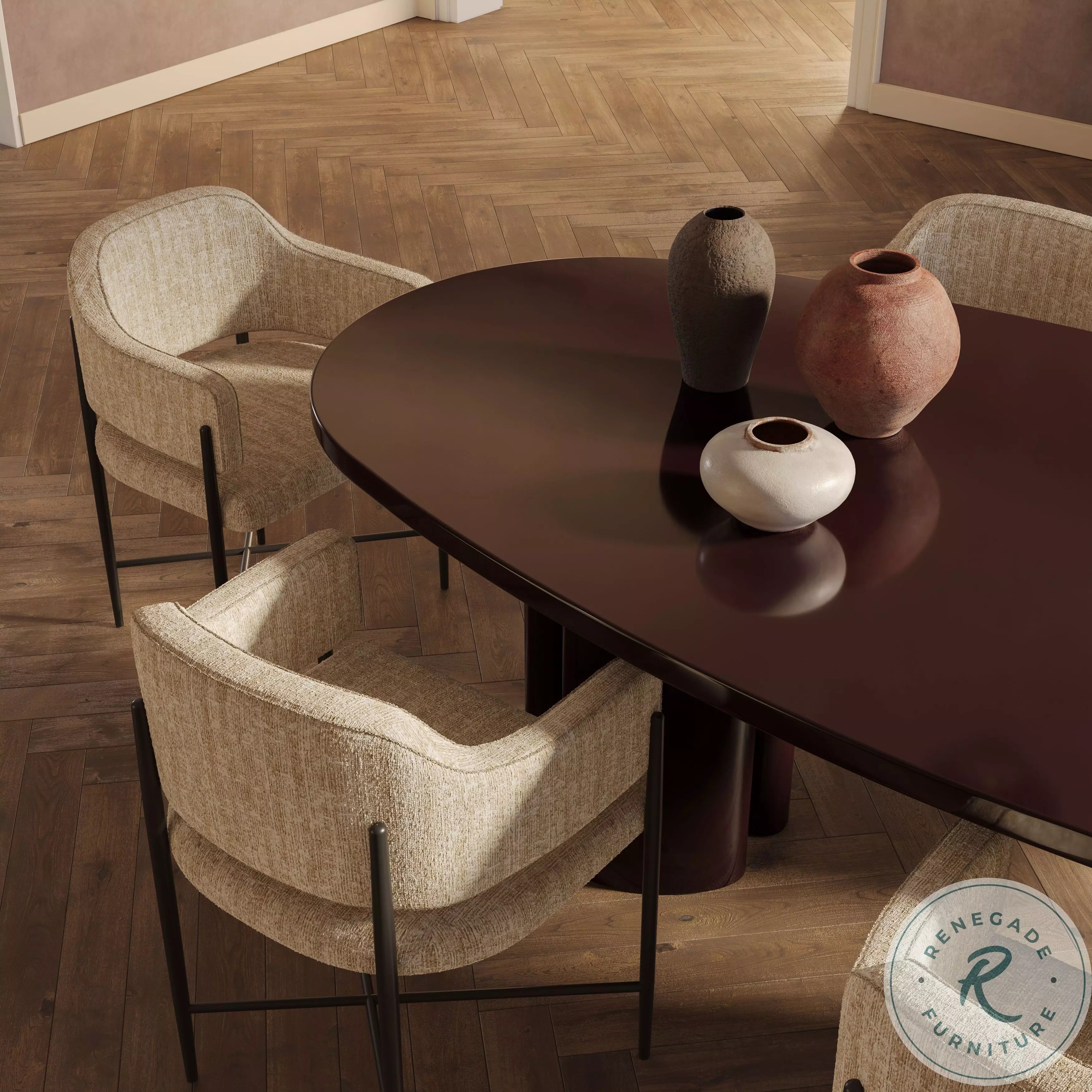 Zola Burgundy Lacquer Dining Room Set from Coleman Furniture