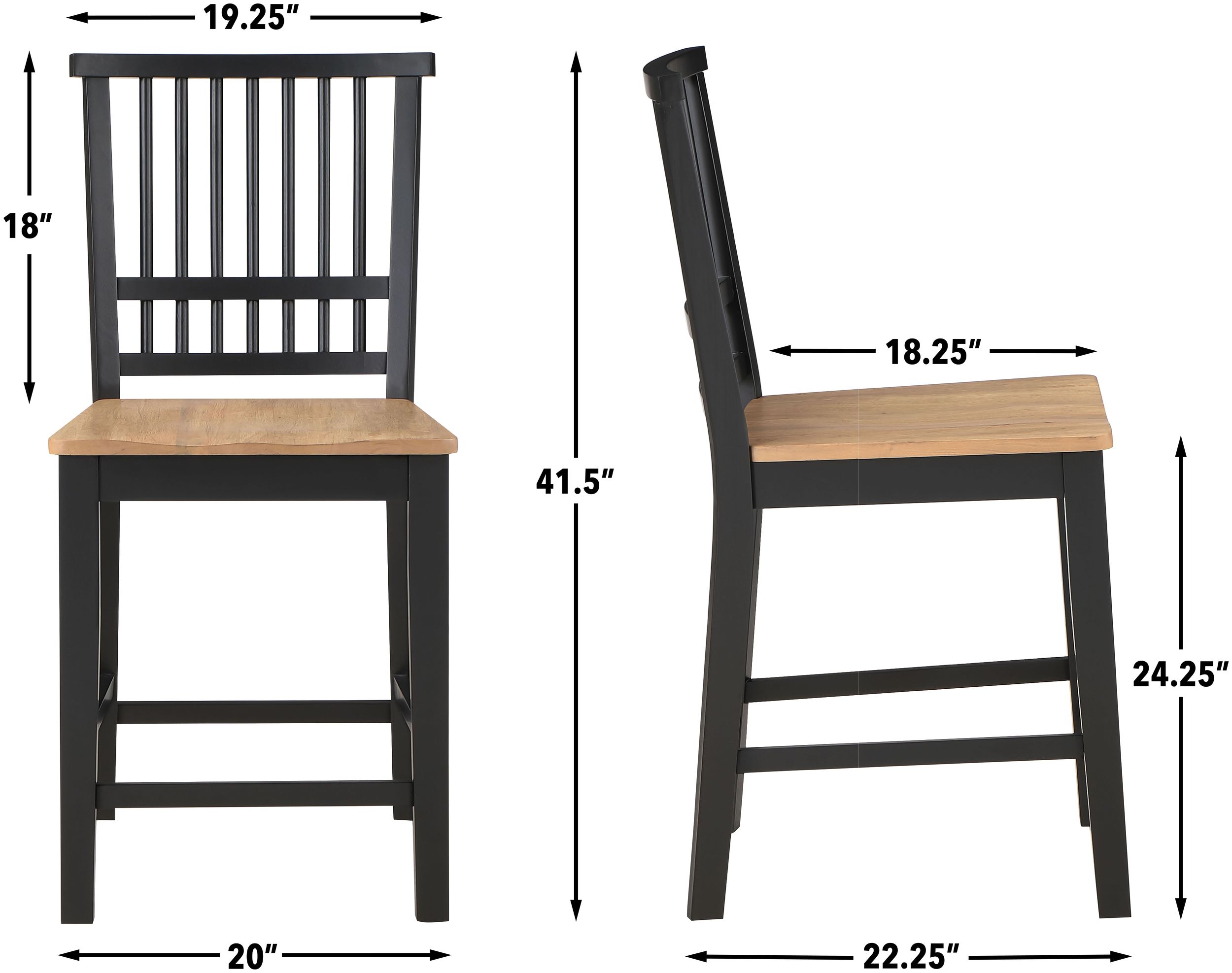 Magnolia Black 24″ Counter Height Stool Set of 2