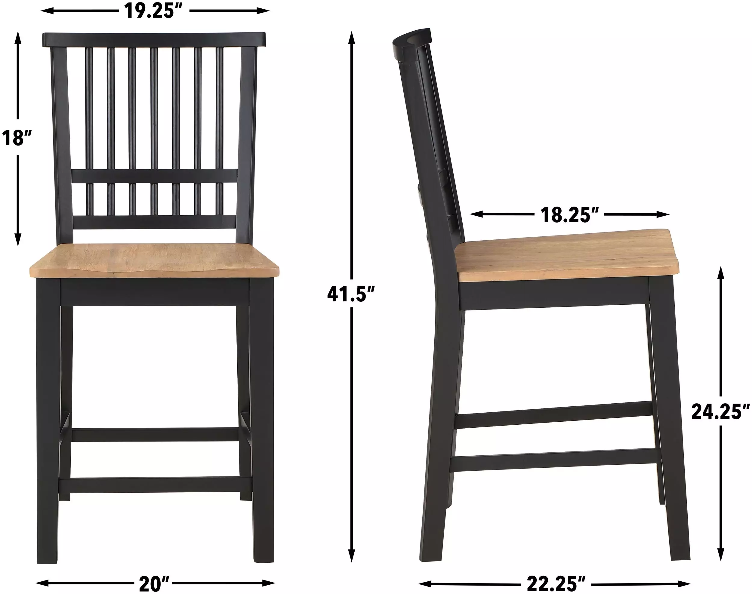 Magnolia Black 24″ Counter Height Stool Set of 2