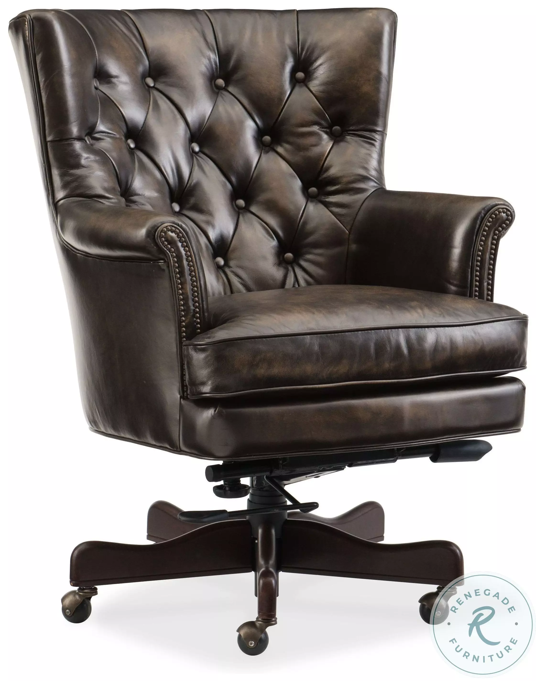 Theodore Natchez Brown Leather Home Office Chair from Hooker