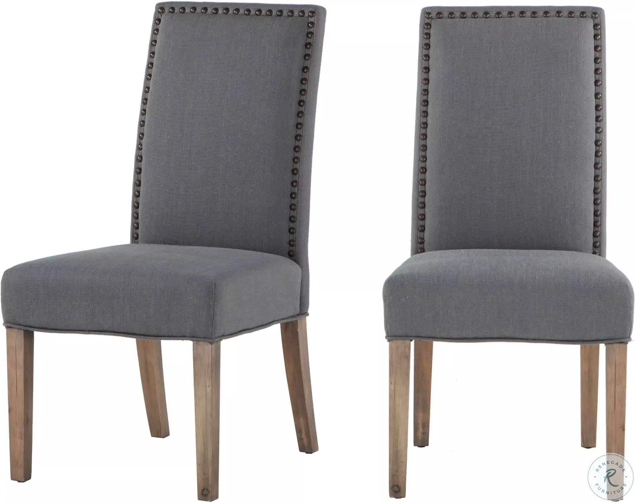 Jona Dark Gray Linen Side Chair Set of 2 from Home Trends