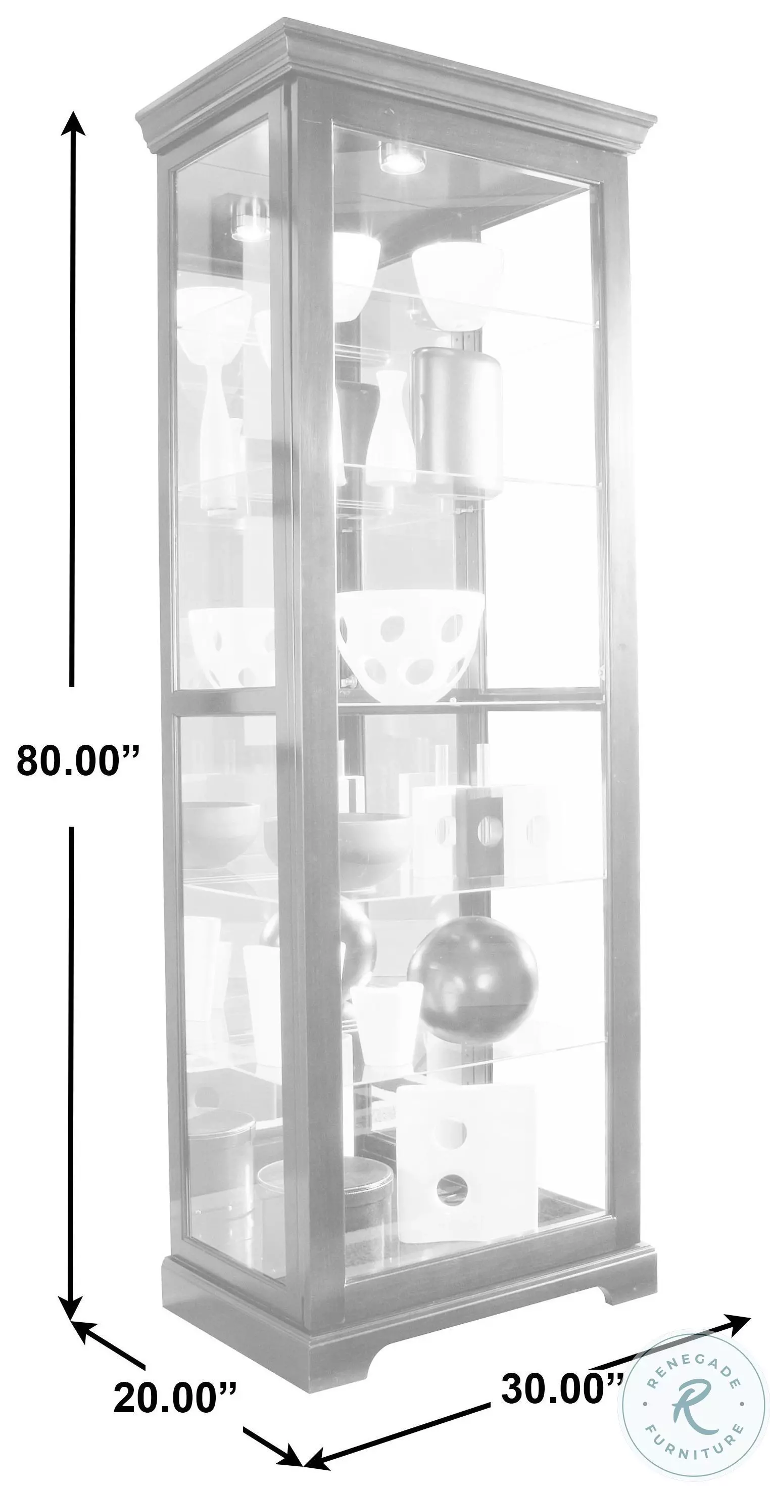 Crestmoor Dramatic Chocolate Cherry II Two Way Sliding Door Curio Cabinet